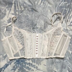 Elegant White Lace Bustier Top